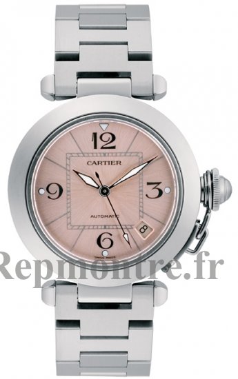 Cartier Pasha C Automatique Acier inoxydable Pink Dial Montre Réplique Femme W31075M7 - Cliquez sur l'image pour la fermer