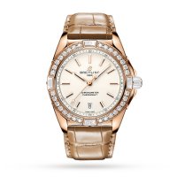 Breitling Super Chronomat Automatique 38 Origines Blanc Or Rose 18 Carats Bracelet En Cuir Marron Replique Montre R17356531G1P1
