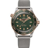 Omega Seamaster Diver 300M Master Co-Axial 42 Bracelet en titane bronze or vert 210.90.42.20.10.001