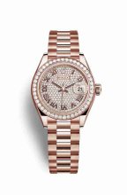 Réplique montre Rolex Datejust 28 Everose 279135RBR cadran de m279135rbr-0021