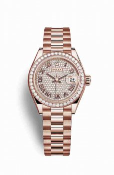 Réplique montre Rolex Datejust 28 Everose 279135RBR cadran de m279135rbr-0021