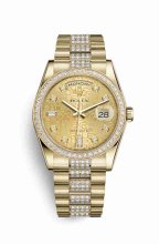 Réplique montre Rolex Day-Date 36 jaune 118348 m118348-0089