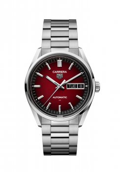TAG Heuer Carrera Day Date Bracelet en acier inoxydable rouge fume WDA2113.BA0043