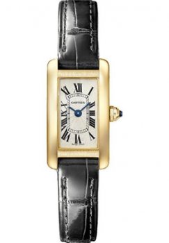 Replique Montre Cartier Tank Americaine Mini Model Jaune Or WGTA0038