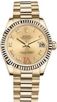 Réplique Rolex Datejust 31mm 18 ct jaune Or Oyster 178278