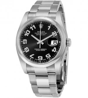 Réplique Rolex Datejust 36 Noir Concentric Circle Cadran Inoxydable Acier Oyster 116200BKCAO