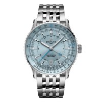 Breitling Navitimer Automatique GMT 41mm Montre Copie Homme Acier Inoxydable Bleu Clair A32310171C1A1