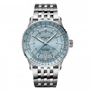 Breitling Navitimer Automatique GMT 41mm Montre Copie Homme Acier Inoxydable Bleu Clair A32310171C1A1