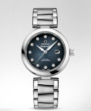 Réplique Omega DeVille Damesmatic Gris diamants Dial Montre 425.30.34.20.56.001