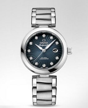Réplique Omega DeVille Damesmatic Gris diamants Dial Montre 425.30.34.20.56.001