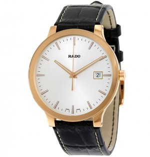 Rado Centrix blanc Dial Cuir brun fonce Quartz Réplique Montre R30554105