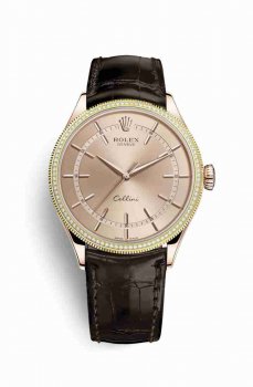 Imitation-Copie-Contrefait de Rolex Cellini Time 18 ct Everose 50605RBR cadran rose