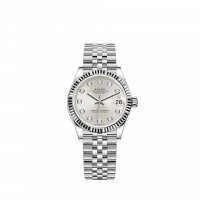 Réplique montre Rolex Datejust 31 Blanc Rolesor cadran serti de diamants Jubilee bracelet