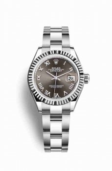 Réplique montre Rolex Datejust 28 Blanc Role blanc 279174 Gris fonce Cadran m279174-0014