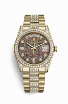 Réplique montre Rolex Day-Date 36 jaune 18 ct jeu de cosses 118388 m118388-0147