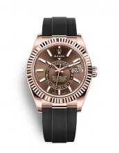 Réplique montre Rolex Sky-Dweller Bracelet Oysterflex en or Everose 18 ct a cadran chocolat m326235-0005