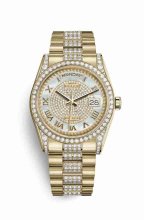 Réplique montre Rolex Day-Date 36 jaune 18 ct en semble de cosses 118388 m118388-0037