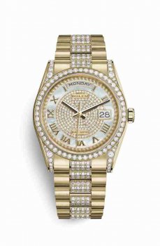 Réplique montre Rolex Day-Date 36 jaune 18 ct en semble de cosses 118388 m118388-0037