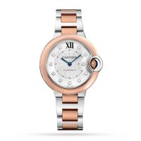 Cartier Ballon Bleu De Cartier Copie montre 33 mm mecanique avec remontage automatique en acier or rose W3BB0021