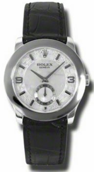 Rolex Cellini Cellinium Platinum Case Noir Strap Réplique Montre 5240/6