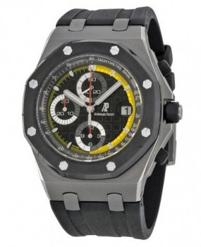 Réplique Audemars Piguet Royal Oak Offshore Noir Dial Rubber montre 26207IO.OO.A002CA.01