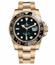 Réplique Rolex GMT Master II Or Jaune Cadran Noir 116718 BK