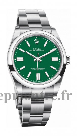 Réplique de Rolex Oyster Perpetual 41 Bracelet Oyster a cadran vert m124300-0005 - Cliquez sur l'image pour la fermer