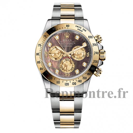 Réplique Rolex Cosmograph Daytona Mere de perle Cadran montre en acier inoxydable - Cliquez sur l'image pour la fermer