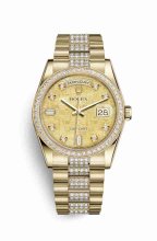 Réplique montre Rolex Day-Date 36 jaune 18 ct 118348 couleur m118348-0090