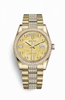Réplique montre Rolex Day-Date 36 jaune 18 ct 118348 couleur m118348-0090