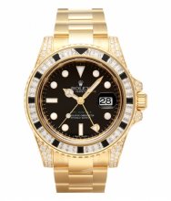 Réplique Rolex GMT Master II Or Jaune Cadran Noir 116758 SANR