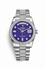 Réplique montre Rolex Day-Date 36 118346 Lapis-lazuli sertie de Cadran m118346-0089