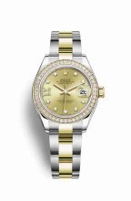 Réplique montre Rolex Datejust 28 Jaune Roles jaune 18 ct 279383RBR m279383rbr-0022
