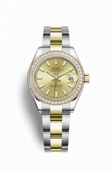 Réplique montre Rolex Datejust 28 Jaune Roles jaune 18 ct 279383RBR m279383rbr-0002