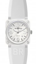 Réplique Bell & Ross Automatique 42mm Montre Homme BR 03-92 blanc Ceramic Rubber