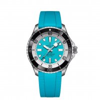 Breitling SuperOcean Automatique 44 Acier Inoxydable Caoutchouc Turquoise A17376211L2S2