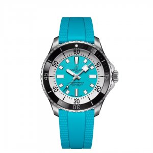 Breitling SuperOcean Automatique 44 Acier Inoxydable Caoutchouc Turquoise A17376211L2S2