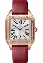 Copie de Cartier Santos Dumont Large Quartz Or Rose Diamants Dames WJSA0018