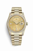 Réplique montre Rolex Day-Date 36 jaune 18 ct en semble de cosses 118388 m118388-0017