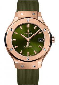Replique Hublot Classic Fusion King Gold Green Dial 38mm 565.OX.8980.RX
