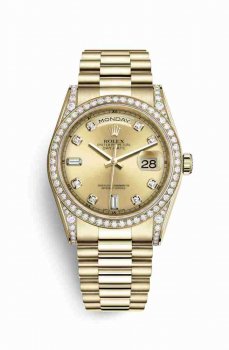 Réplique montre Rolex Day-Date 36 jaune 18 ct en semble de cosses 118388 m118388-0019