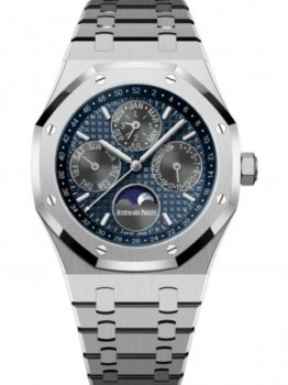 Replique Montre Audemars Piguet Royal Oak Quantieme Perpetuel Titane 41mm Bleue 26574TI.OO.1220TI.01