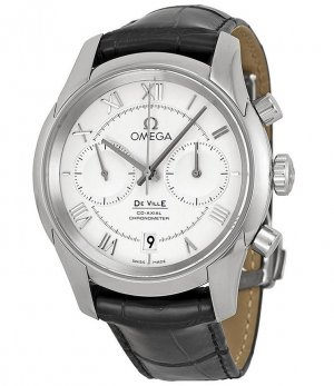 Réplique Omega De Ville Blanc Cadran Chronographe Noir Cuir 431.13.42.51.02.001