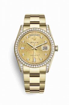 Réplique montre Rolex Day-Date 36 jaune 18 ct en semble de cosses 118388 m118388-0032