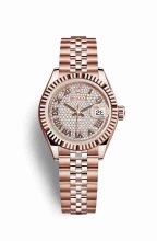Réplique montre Rolex Datejust 28 Everose 279175 cadran de m279175-0024