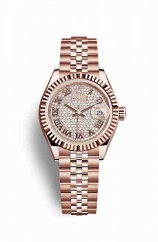 Réplique montre Rolex Datejust 28 Everose 279175 cadran de m279175-0024