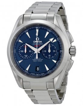 Réplique Omega Seamaster Aqua Terra Bleu Cadran Chronographe GMT 231.10.43.52.03.001