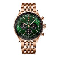Breitling Navitimer Chronographe Or Rose 18 Carats 46mm Montre Replique Homme Vert RB0137241L1R1