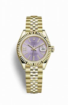 Réplique montre Rolex Datejust 28 jaune 18 ct 279178 Set de lilas Cadran m279178-0012