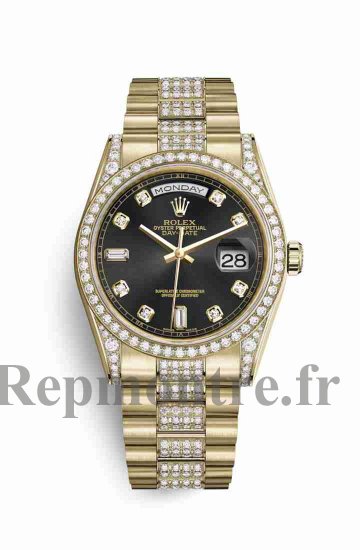 Réplique montre Rolex Day-Date 36 jaune 18 ct en semble de cosses 118388 noir Set Cadran m118388-0079 - Cliquez sur l'image pour la fermer